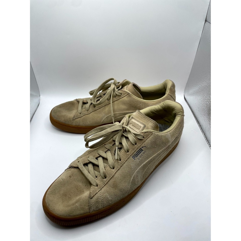 Puma Suede Emboss 360747-01 Sneakers Mens 10 Pale Khaki Lace Up Lifestyle Shoes